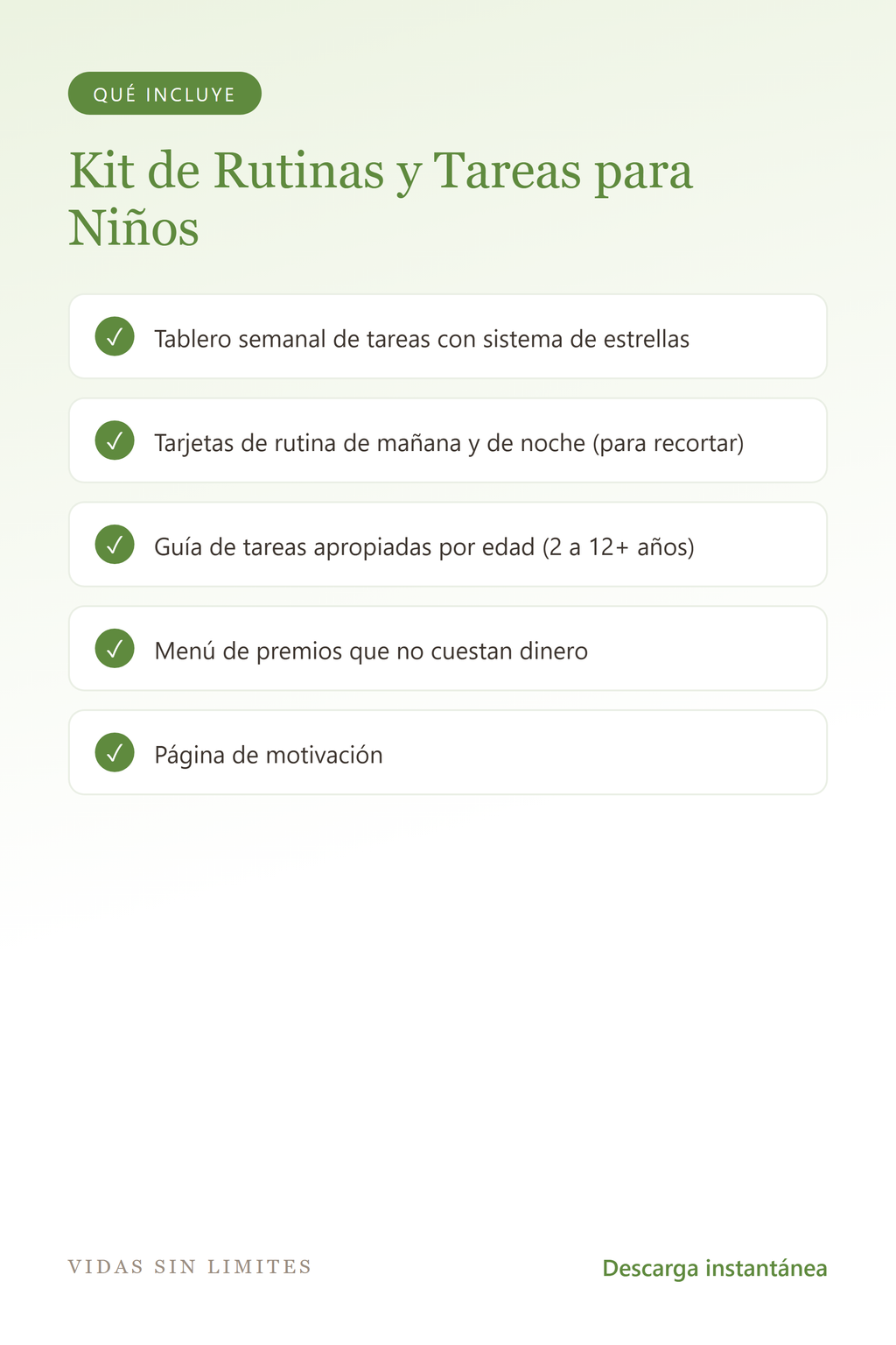Kit de Rutinas y Tareas para Niños — qué incluye